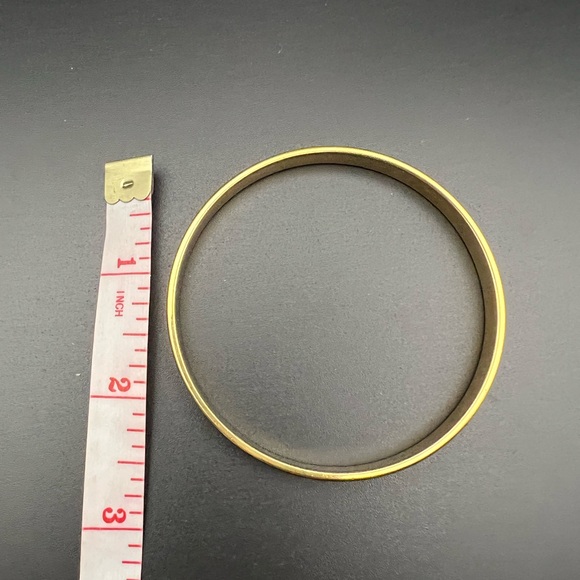Monet Signed Gold Tone Bangle Bracelet - Picture 2 of 3